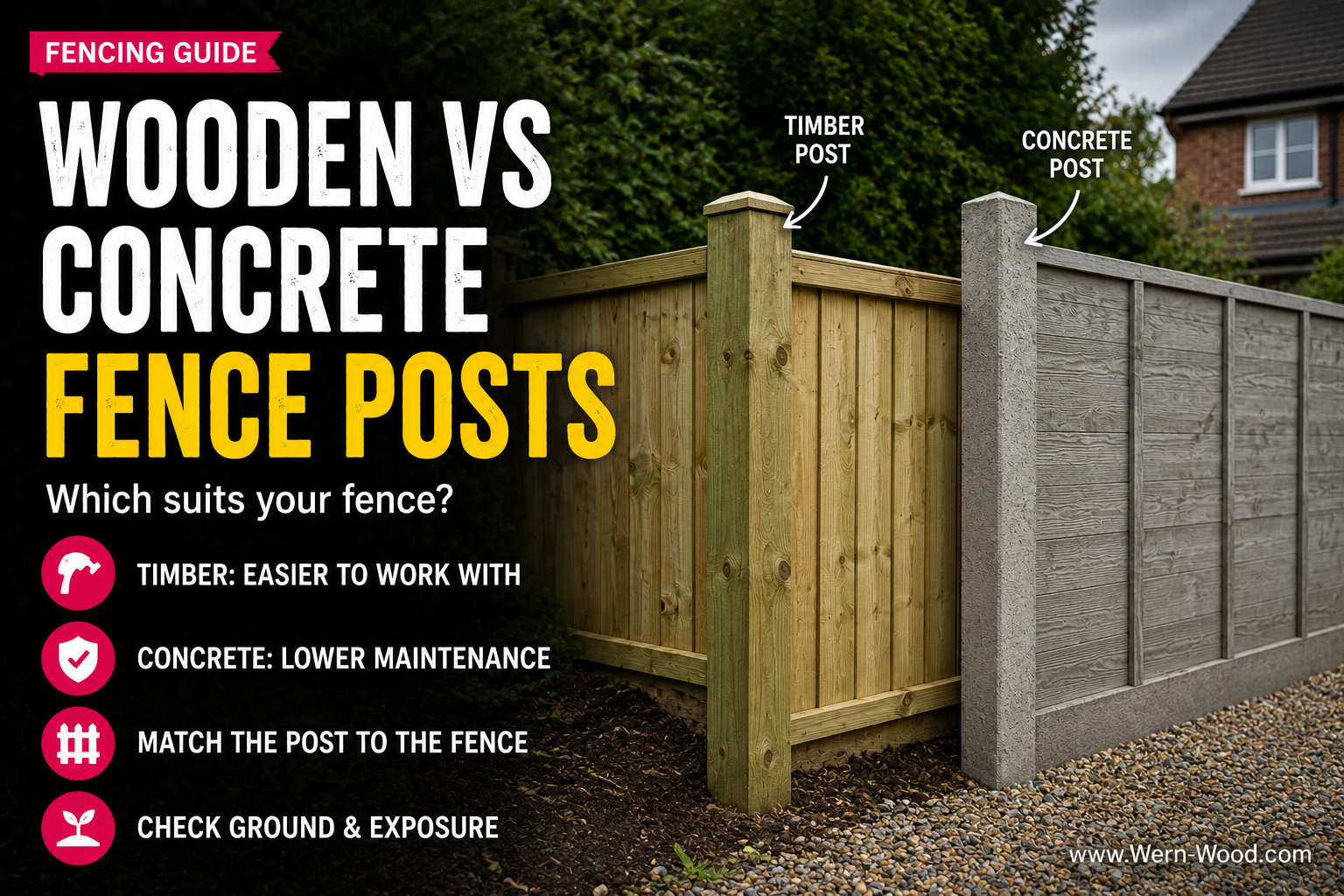 Wooden vs Concrete Fence Posts