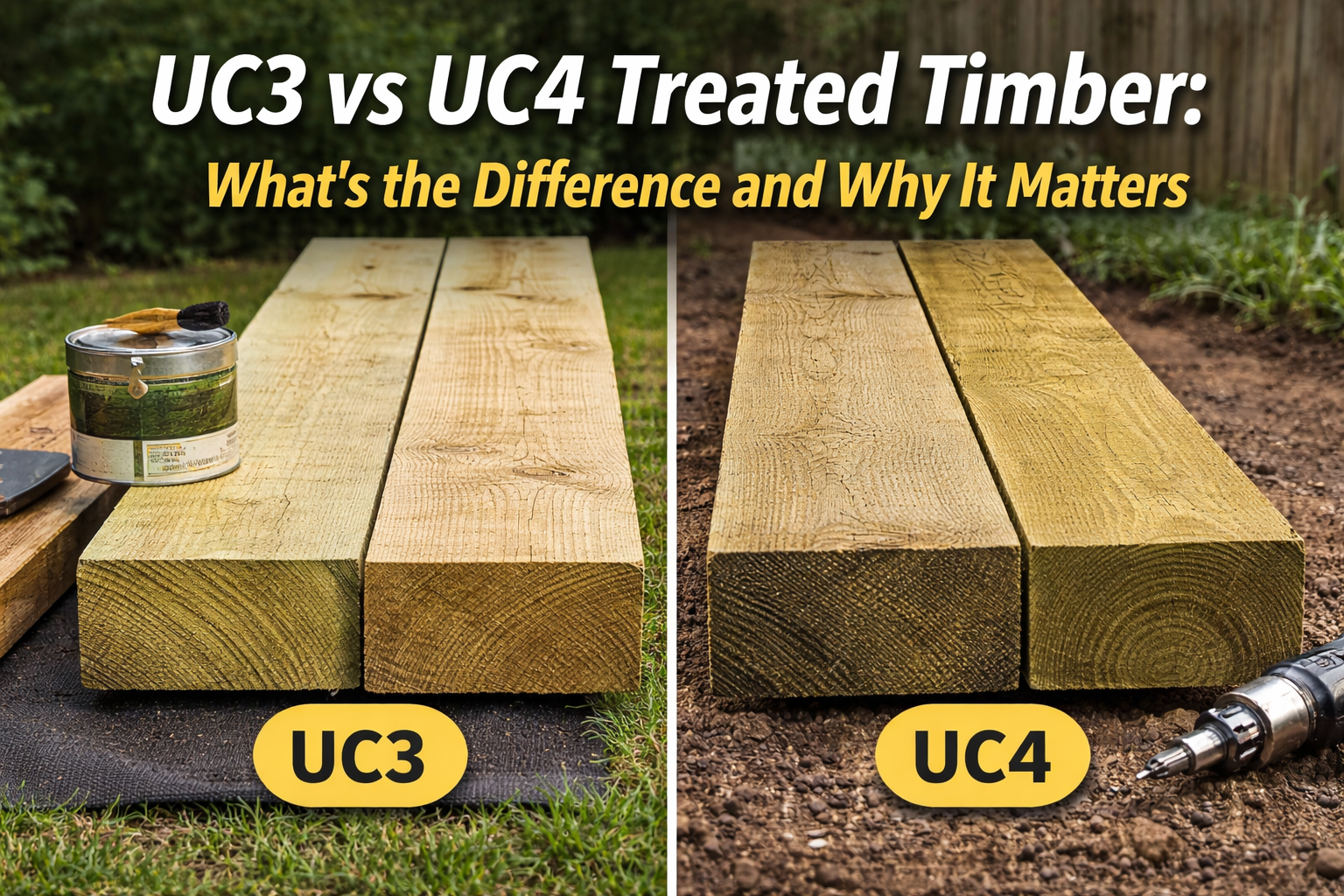UC3 vs UC4 Treated Timber: What’s the Difference and Why It Matters