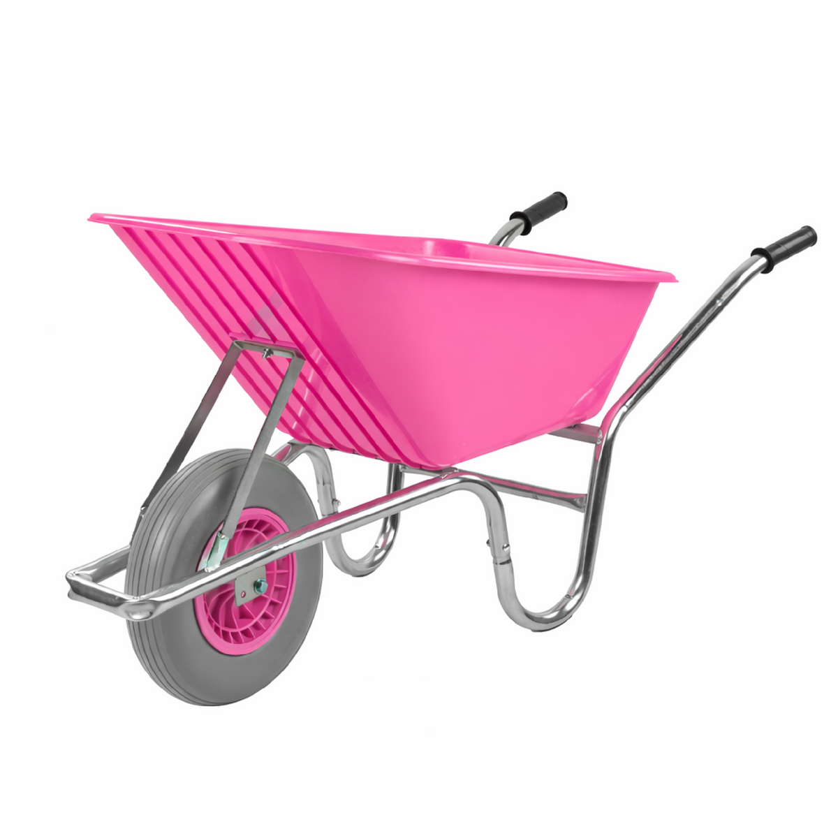 110L pink wheelbarrow with puncture-proof wheel