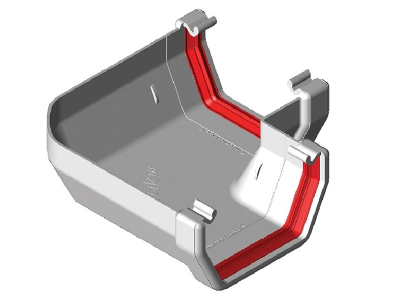 White Square Gutter 90° Angle uPVC – FRS603