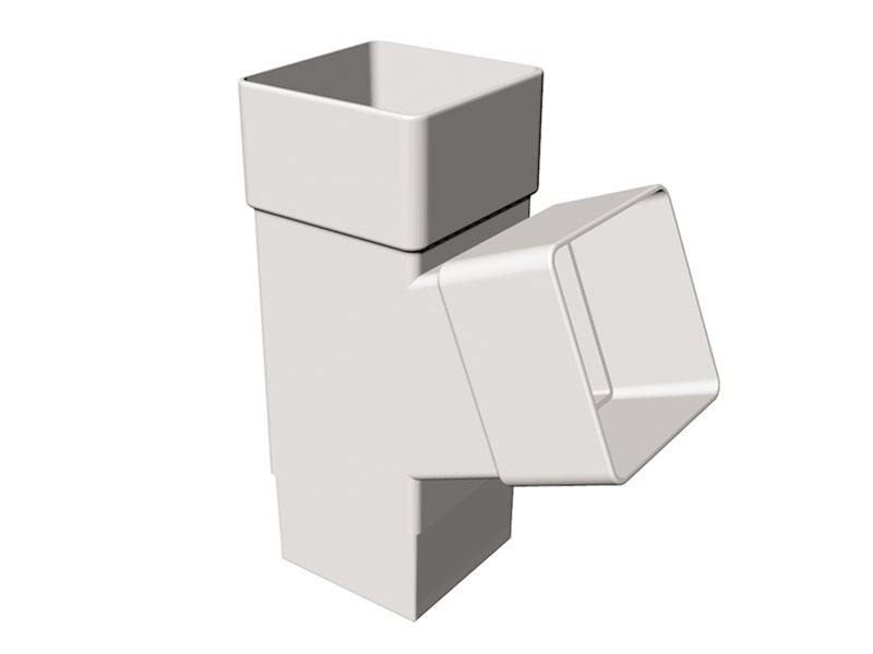 White Square Downpipe 112° Branch uPVC – FRS529