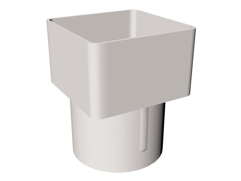 White Square to Round Gutter Adaptor uPVC – FRS531