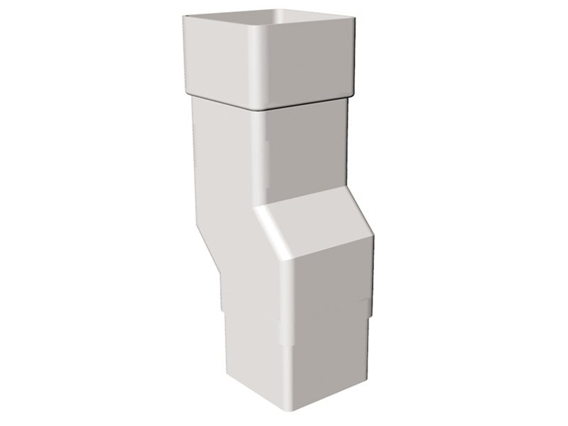 White Square Downpipe Mini Offset Bend uPVC – FRS532