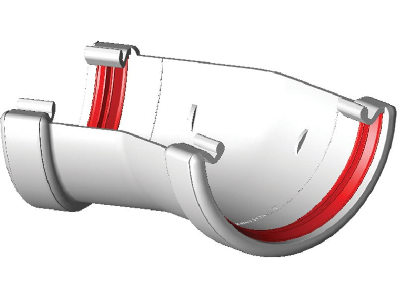 White Round Gutter 150° Angle uPVC – FRR601