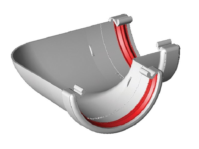 White Round Gutter 90° Angle uPVC – FRR603