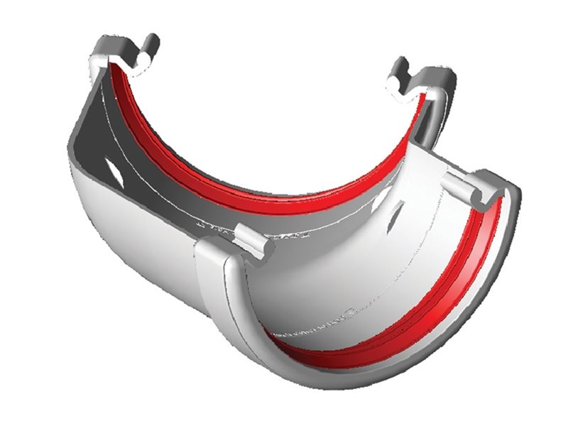 White Round Gutter 135° Angle uPVC – FRR604