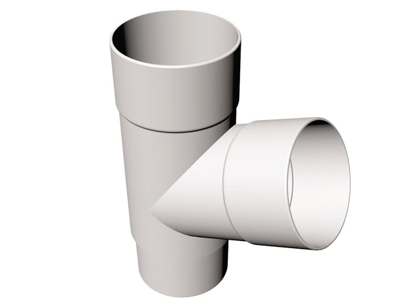 White Round Downpipe 112° Branch uPVC – FRR529