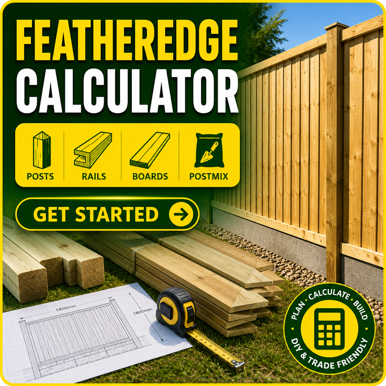Featheredge Fence Calculator