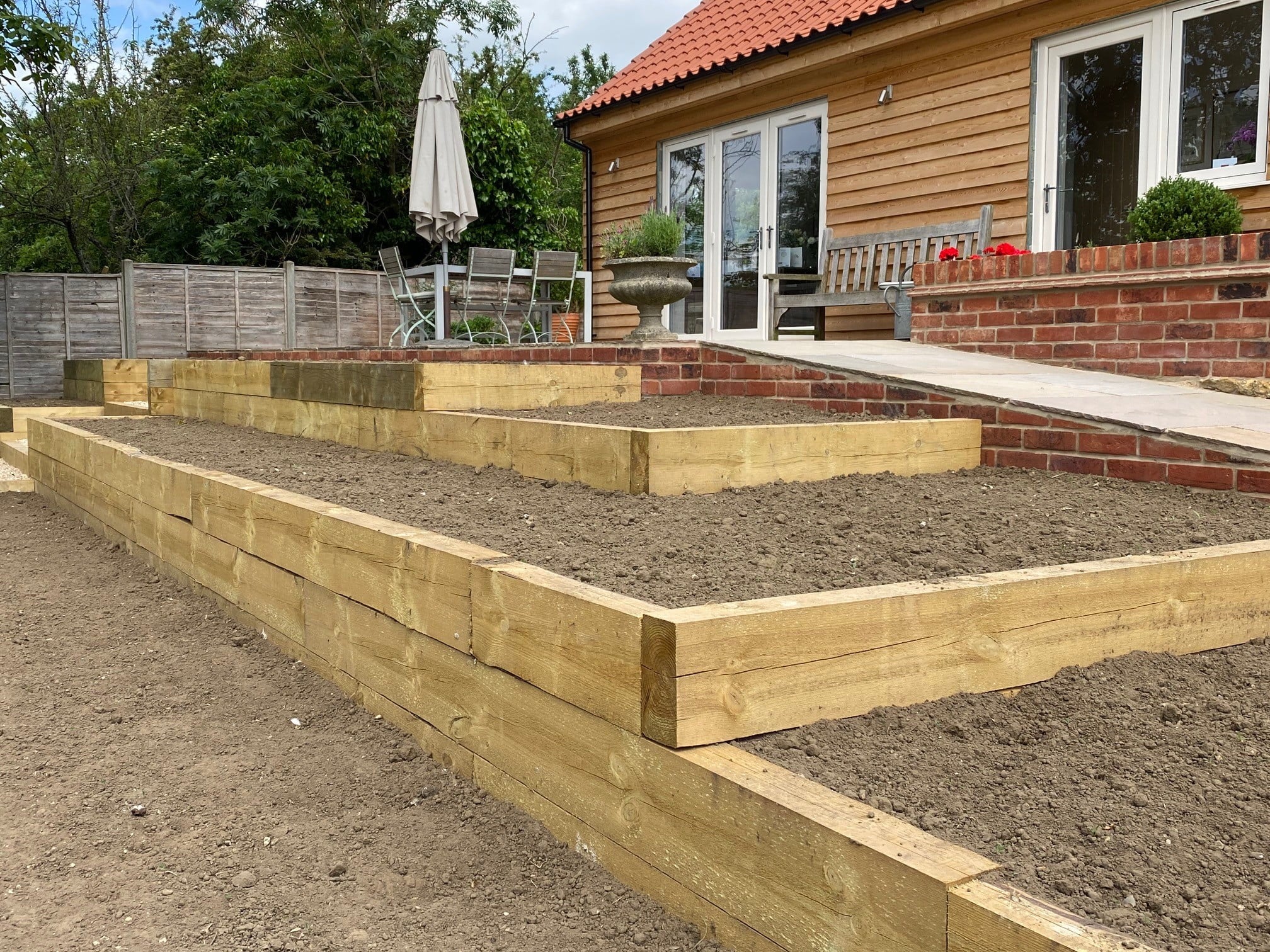 Treated Softwood Garden Sleepers – 195 × 95mm (8" × 4") Multiple Lengths - Wern-wood