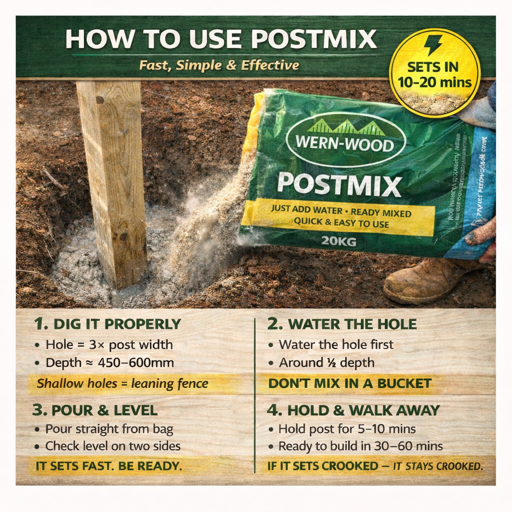 Postmix 20kg – Rapid Set Post Concrete (Postcrete)