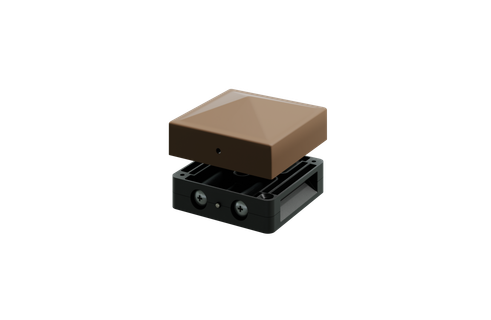 DuraPost 75 x 75mm Post Cap with Bracket Sepia Brown