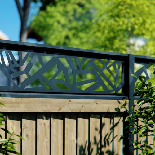 DuraPost Classic steel posts installed with timber fencing and trellis