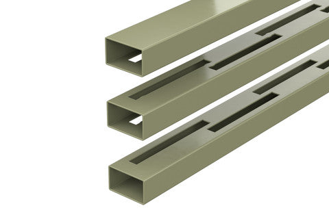 DuraPost VENTO fence panel rails Olive Grey pack of 3