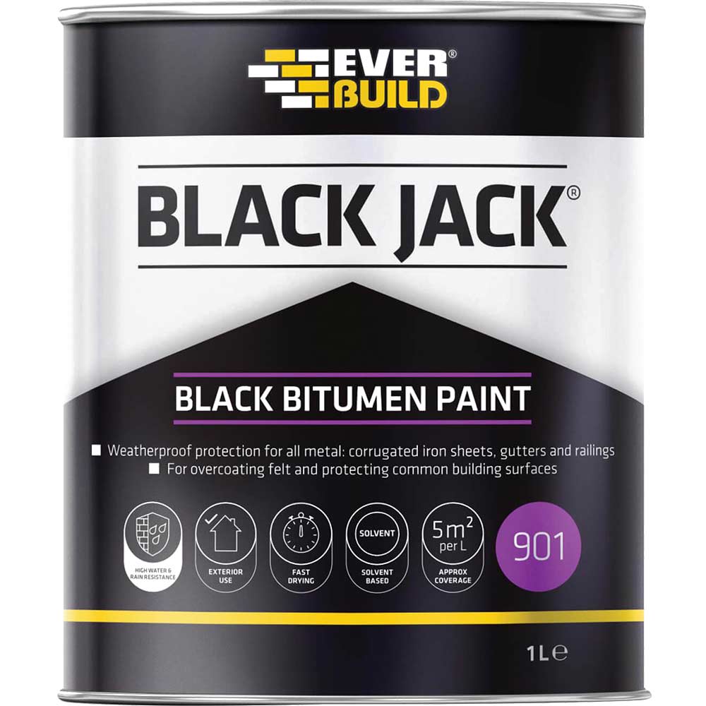 Everbuild Black Jack 901 Black Bitumen Roof Paint