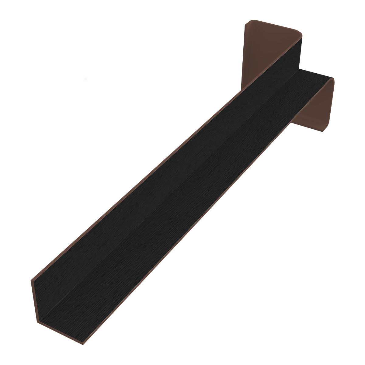 300mm uPVC Fascia Internal Corner Black Ash Wood Grain Square Leg – FWXIWGB