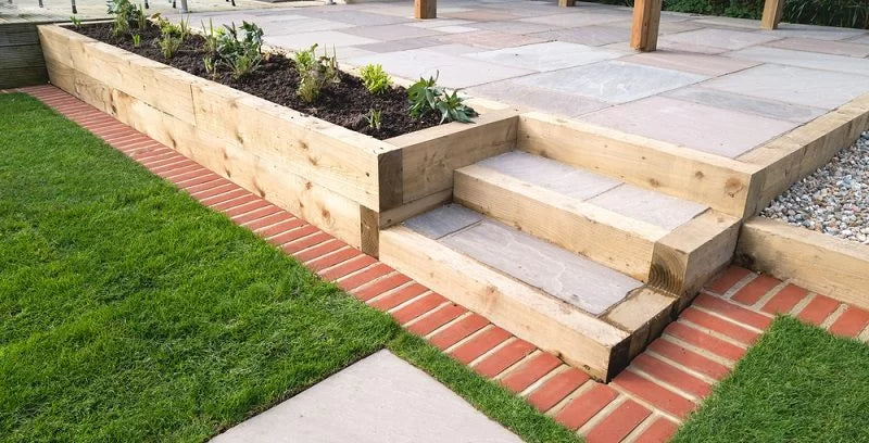 Treated Softwood Garden Sleepers – 195 × 95mm (8" × 4") Multiple Lengths - Wern-wood