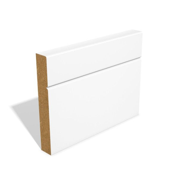 Primed MR MDF Skirting V Groove.