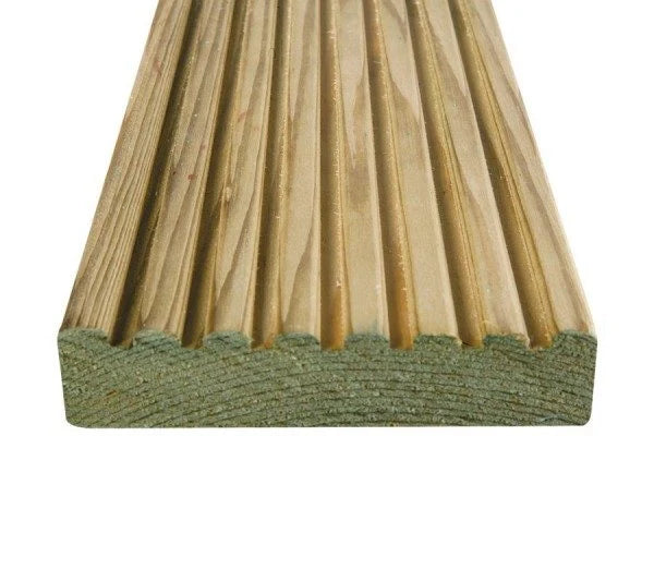Treated Softwood Decking Boards – Reversible Smooth & Grooved - Wern-wood