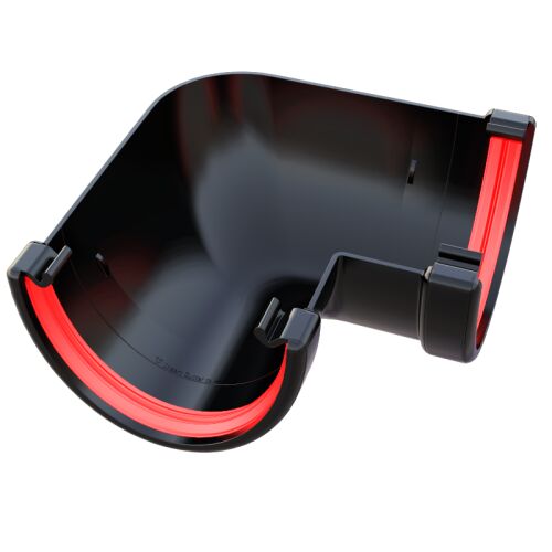 Black Deepflow Gutter 90° Angle uPVC – FDF603