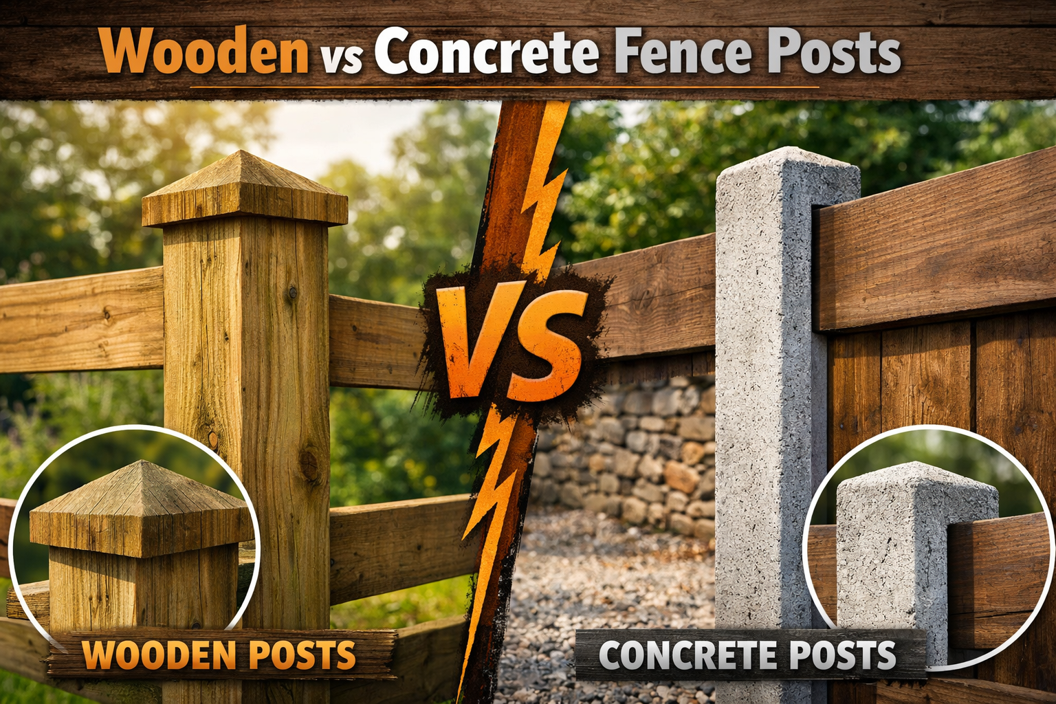 Wooden vs Concrete Fence Posts