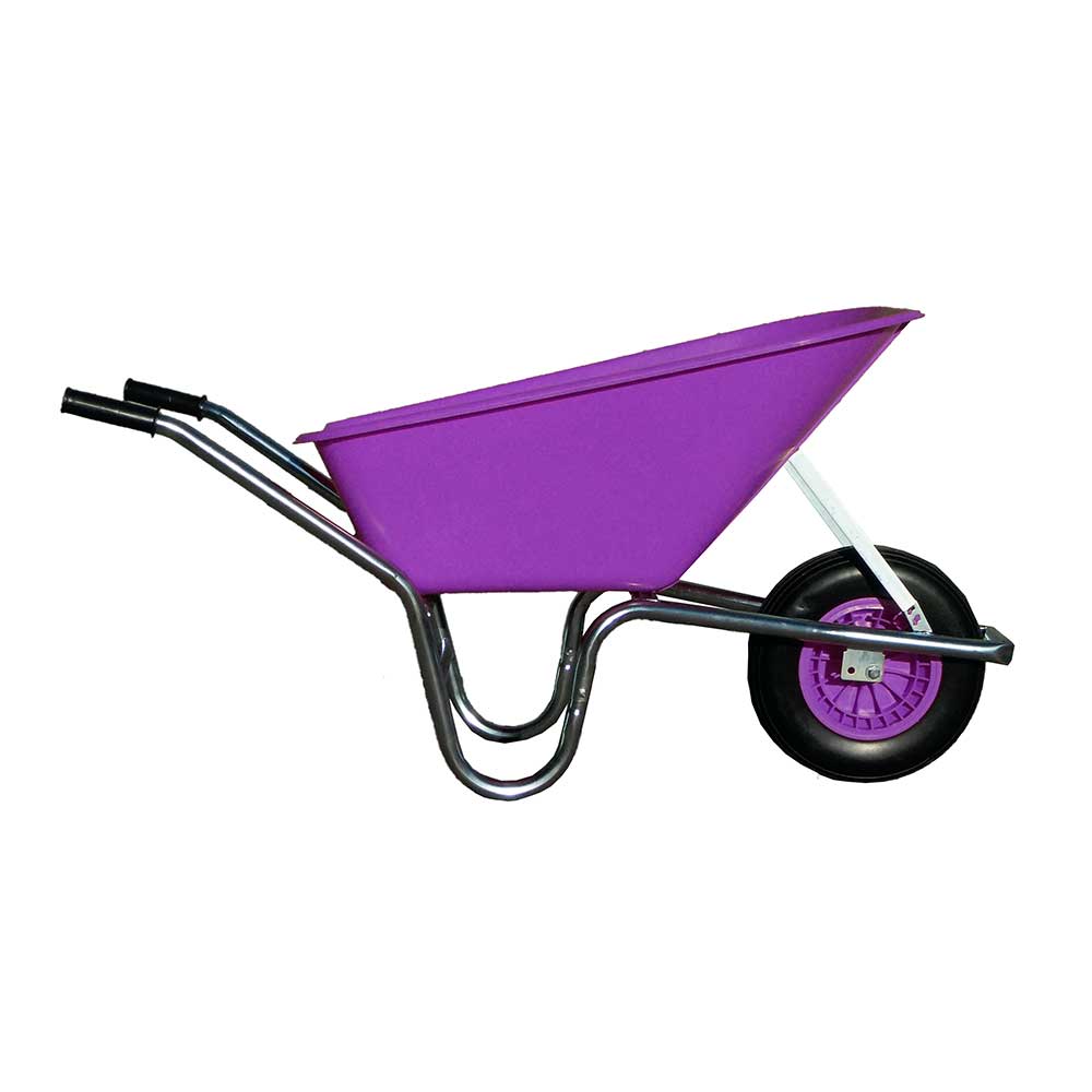 110L Puncture-Proof Wheelbarrow – Pink, Purple & Orange