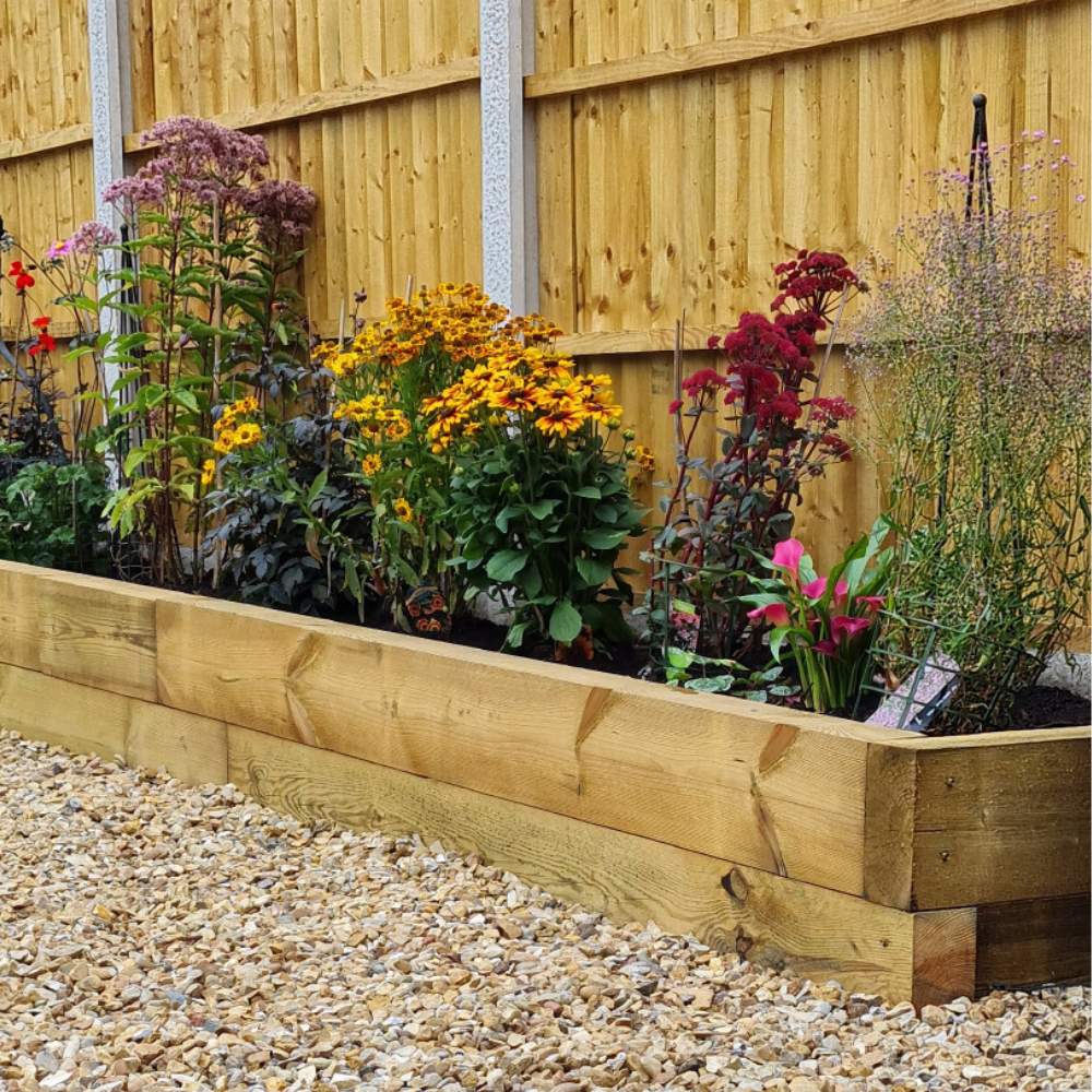 Treated Softwood Garden Sleepers – 195 × 95mm (8" × 4") Multiple Lengths - Wern-wood