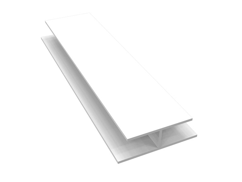 White uPVC Hollow Soffit H Trim Joint – F106