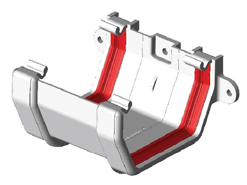 White Square Gutter Union Bracket uPVC – FRS602