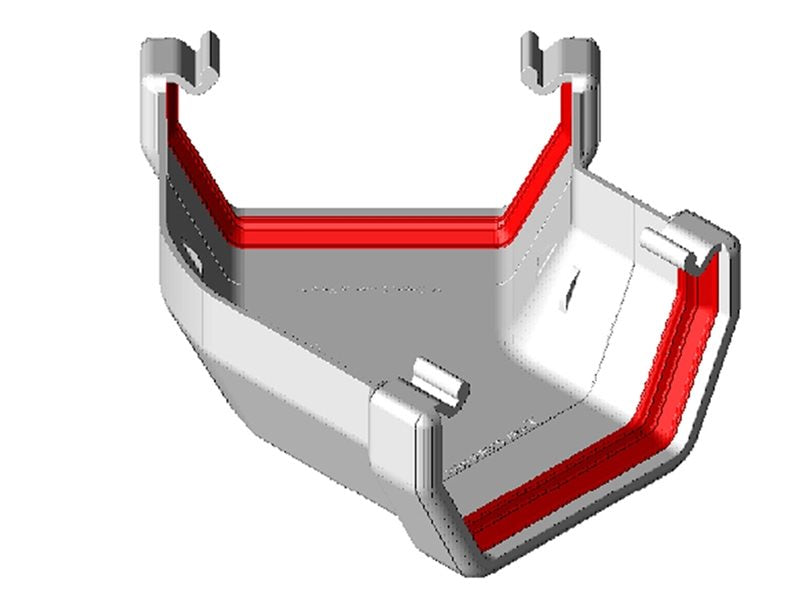 White Square Gutter 135° Angle uPVC – FRS604