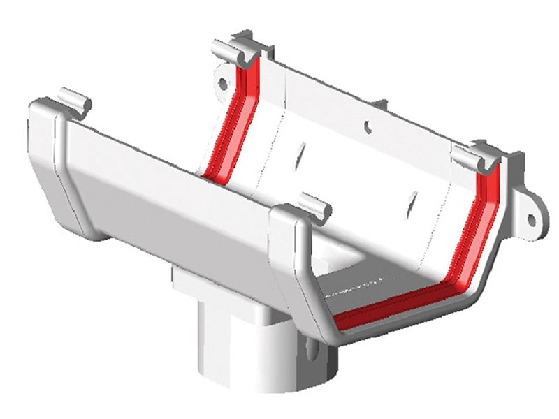White Square Gutter Running Outlet uPVC – FRS605