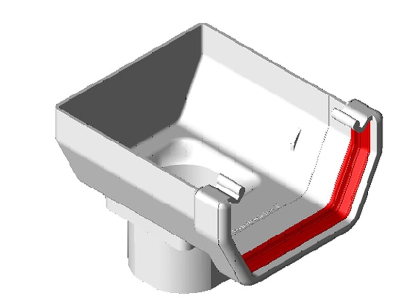 White Square Gutter Stopend Outlet uPVC – FRS606