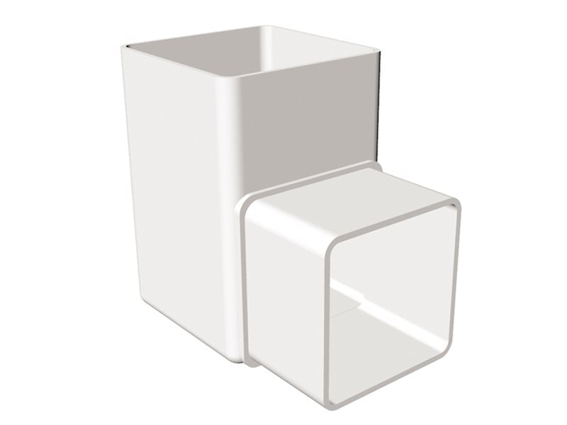 White Square Downpipe 90° Offset Bend uPVC – FRS524