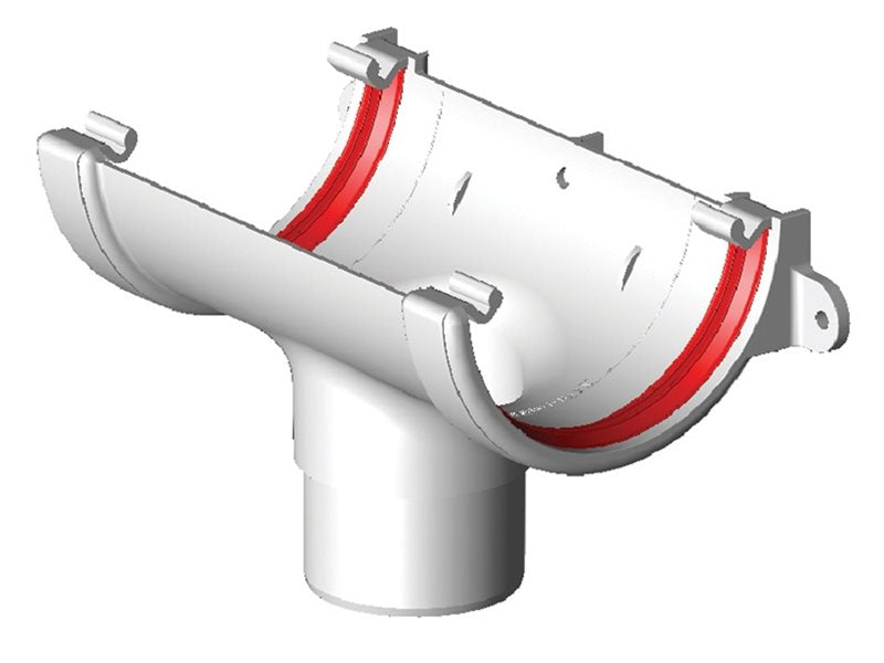 White Round Gutter Running Outlet uPVC – FRR605