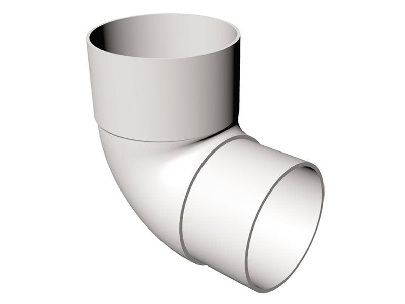 White Round Downpipe 90° Offset Bend uPVC – FRR524