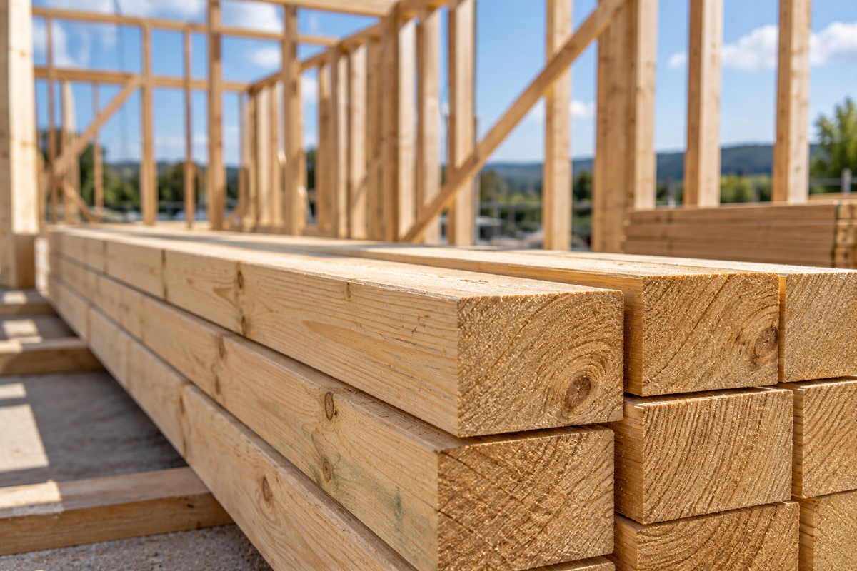 Structural treated timber roof construction