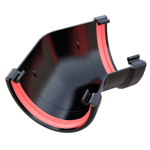 Black Deepflow Gutter 135° Angle uPVC – FDF604