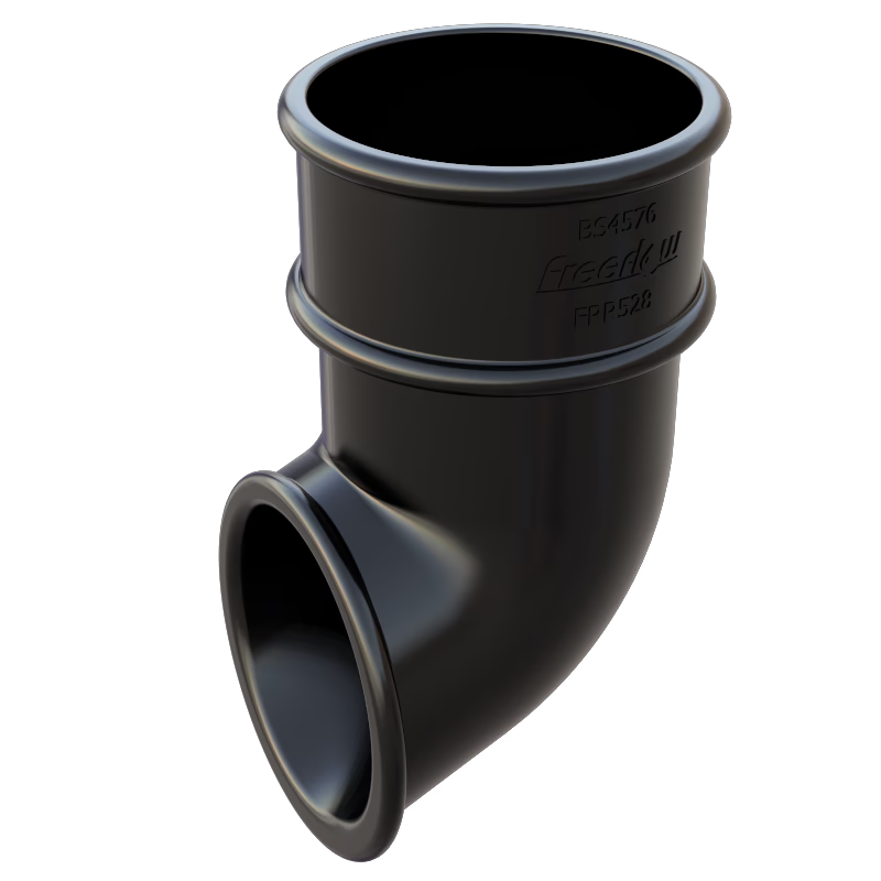 Black Round Downpipe Shoe uPVC Outlet – FRR528BL