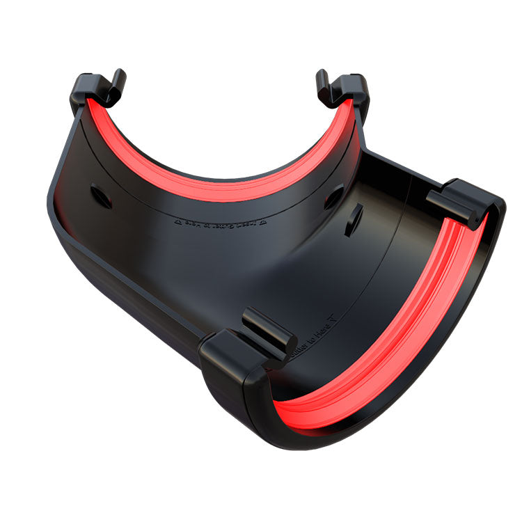 Black Round Gutter 135° Angle uPVC – FRR604BL
