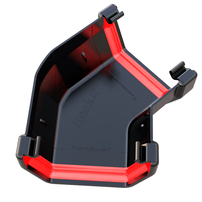Black Square Gutter 135° Angle uPVC – FRS604BL