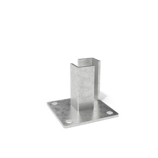 DuraPost Corner Post Bolt Down 125mm Galvanised