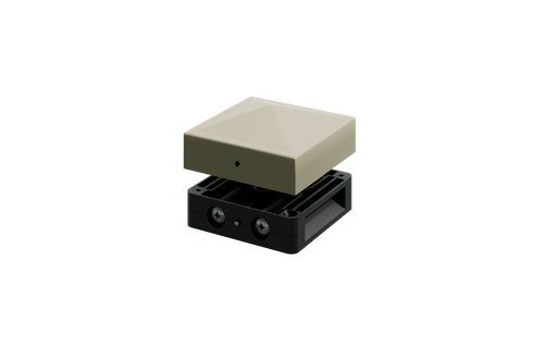DuraPost 75 x 75mm Post Cap with Bracket Olive Grey