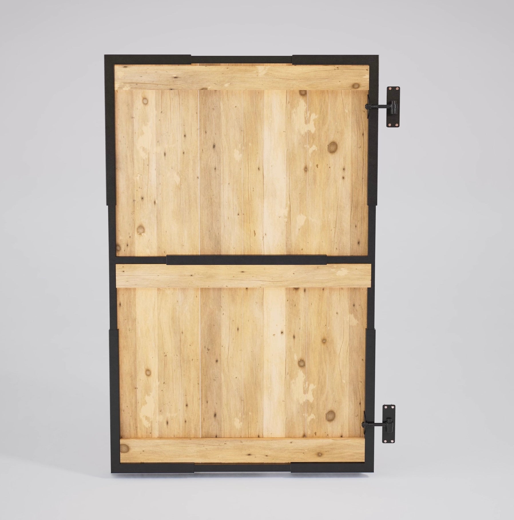 Finished timber gate example using GateMate adjustable steel frame
