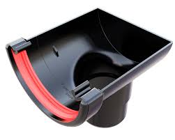 Black Round Gutter Stopend Outlet uPVC – FRR606BL